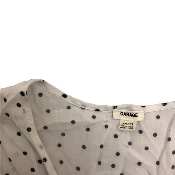 Garage tie front polka dot cropped blouse - Picture 2 of 2